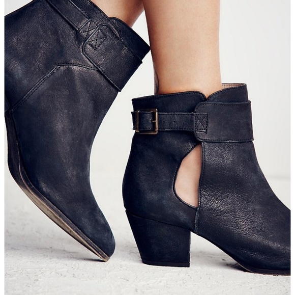 Free People Shoes - Free people belleville black leather ankle boot 39